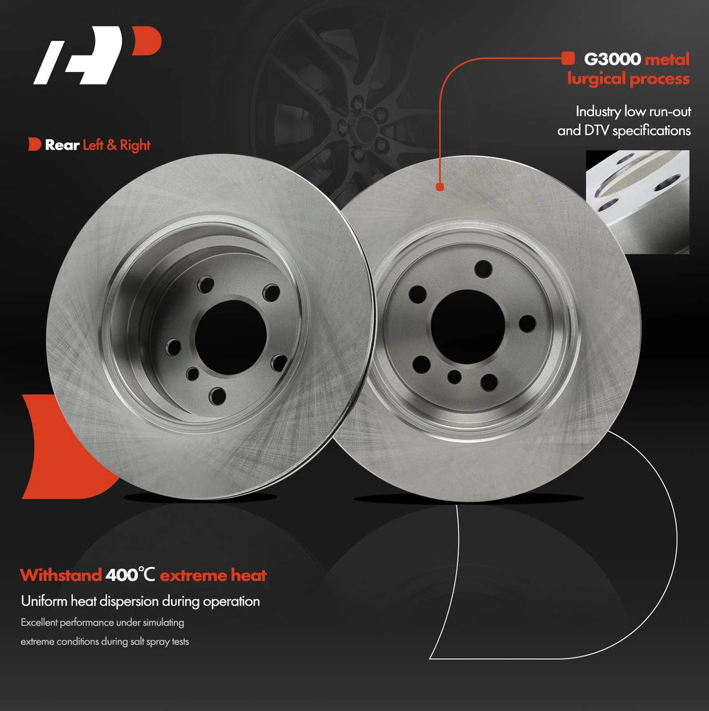 Rear Disc Brake Rotors & Ceramic Pads for BMW X5 (2014–2018)
