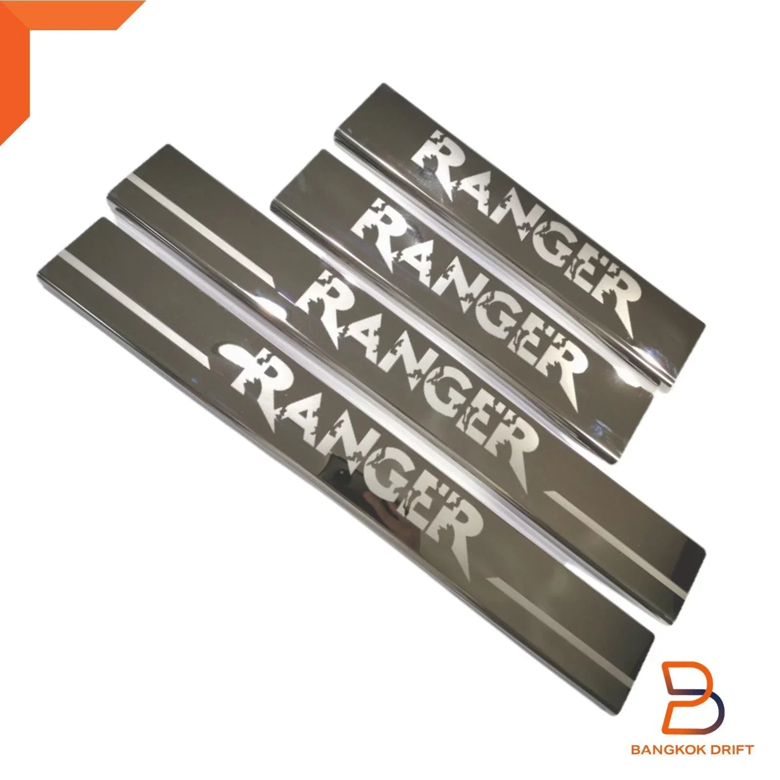 Stainless Chrome Door Sill Scuff Plates for Ford Ranger 2012-2024