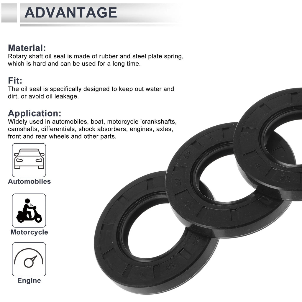 Set of 5 Oil Seal Rotary Shaft Seal TC Ring 28x52x8mm Nitrile Rubber