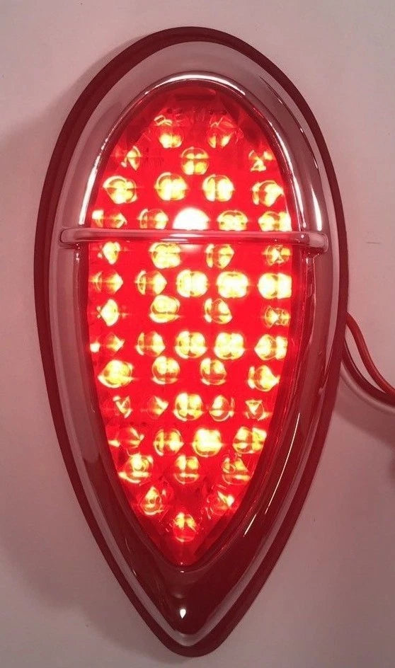 LED Tail Light Assembly with Tear Drop Lens and Gasket for Lincoln Zephyr (1938–1939)