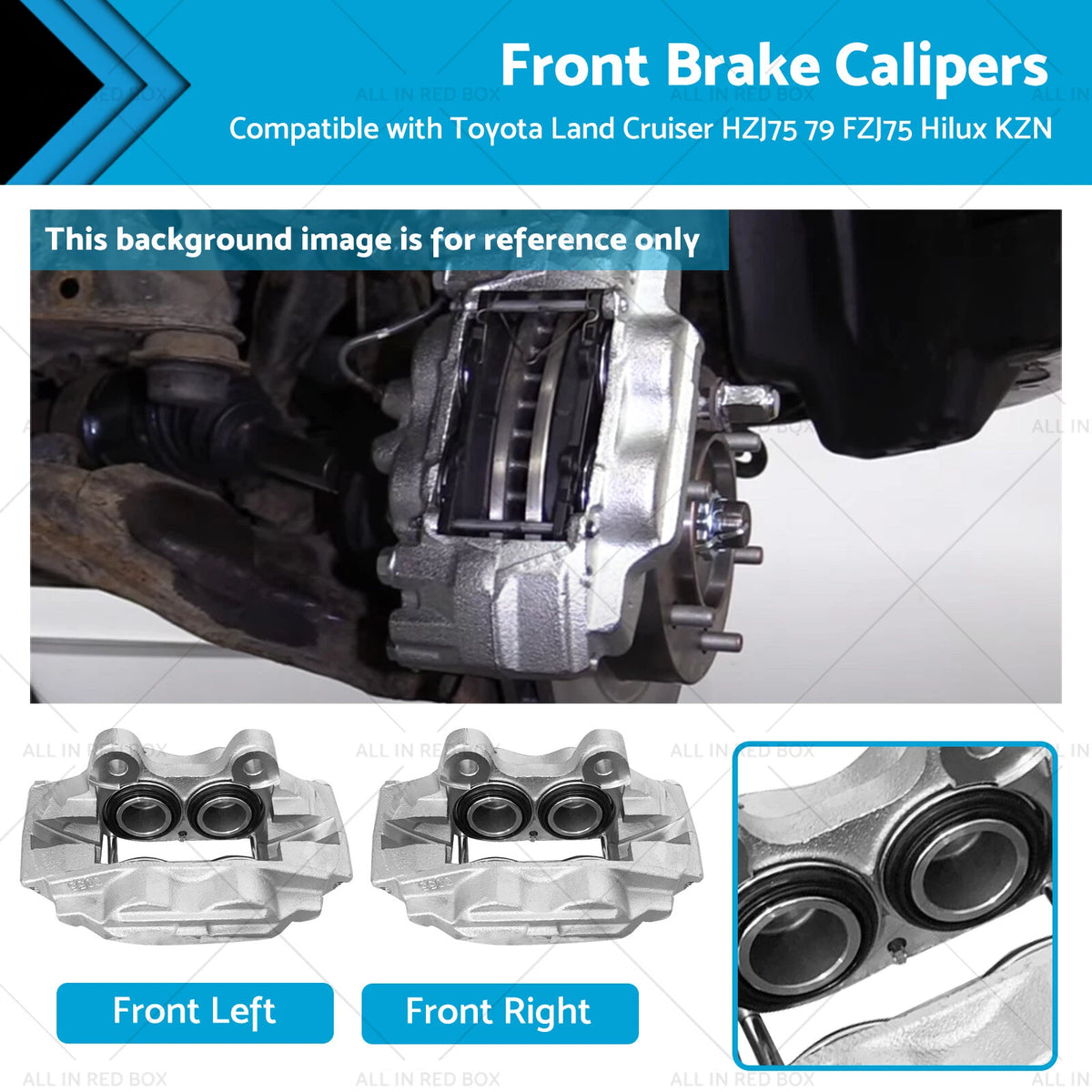2X Front Brake Caliper for Toyota Land Cruiser HZJ75 FZJ75 Hilux KZN (1975–1999)
