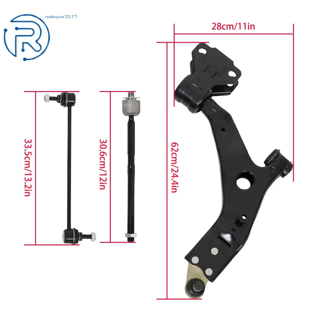 Set of 10 Front Lower Control Arm Tie Rod Ends for Ford Escape (2014-2018)