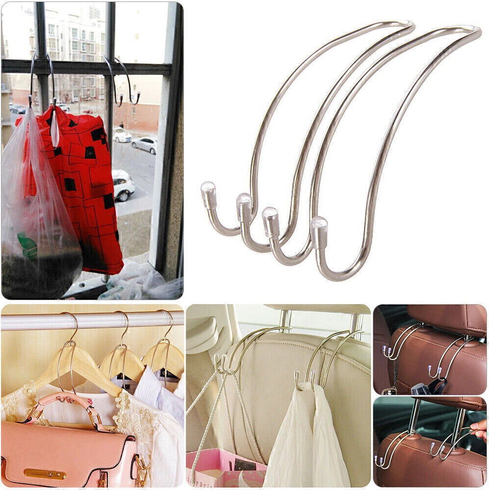 Stainless Steel Headrest Hook for Universal Car Seat (2010–2023)