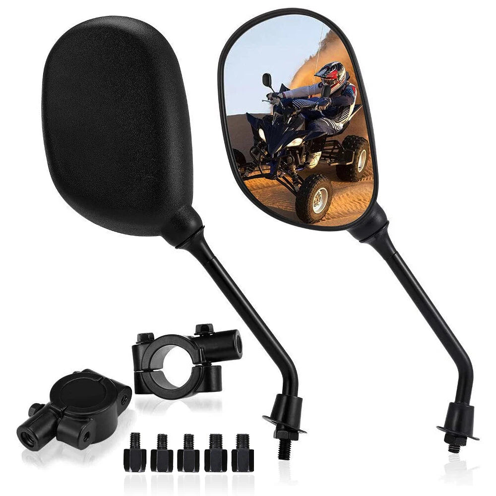 Rear View Side Mirrors for Kawasaki Honda Suzuki ATV (7/8" Handle Bar)