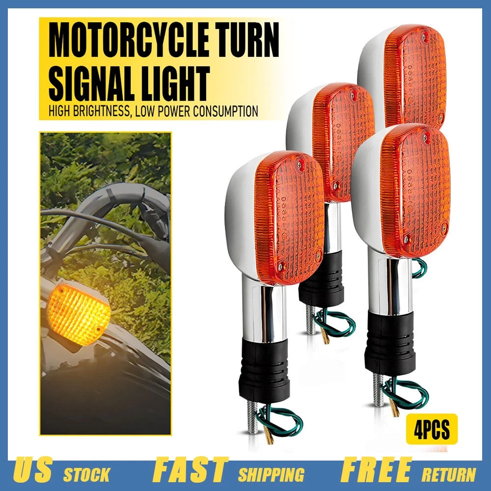 4X Turn Signal Light Amber for Honda Rebel CA250 X400 CMX250 VTX1300 VTX1800