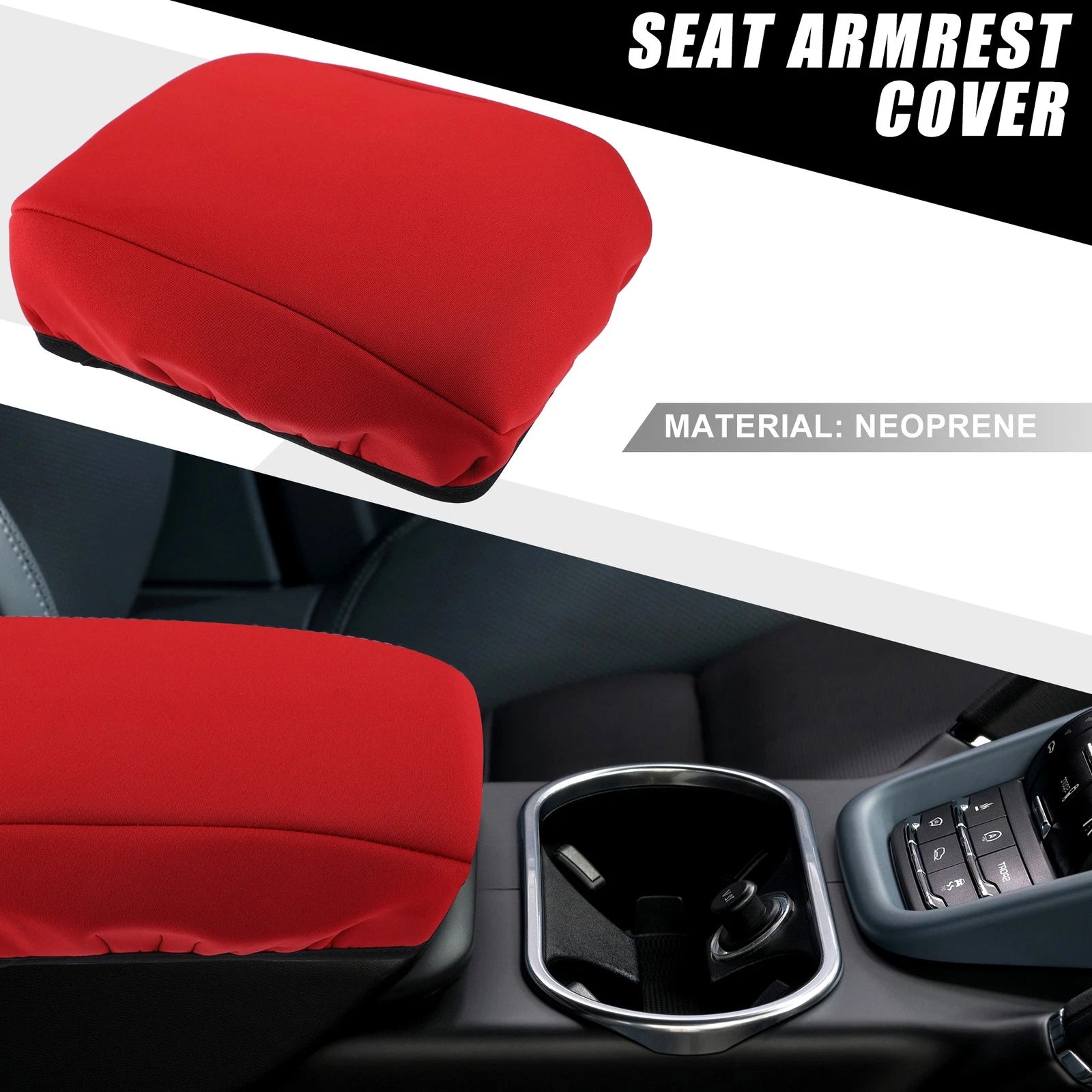 Arm Rest Box Cover Protector for Subaru Outback (2020–2023) Neoprene Red