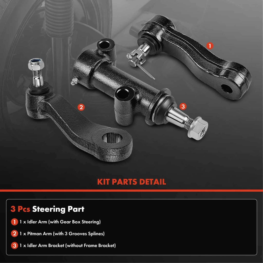 3X 3-Groove Pitman Arm Idler Arm for Chevy Silverado 2500 (1999–2004)