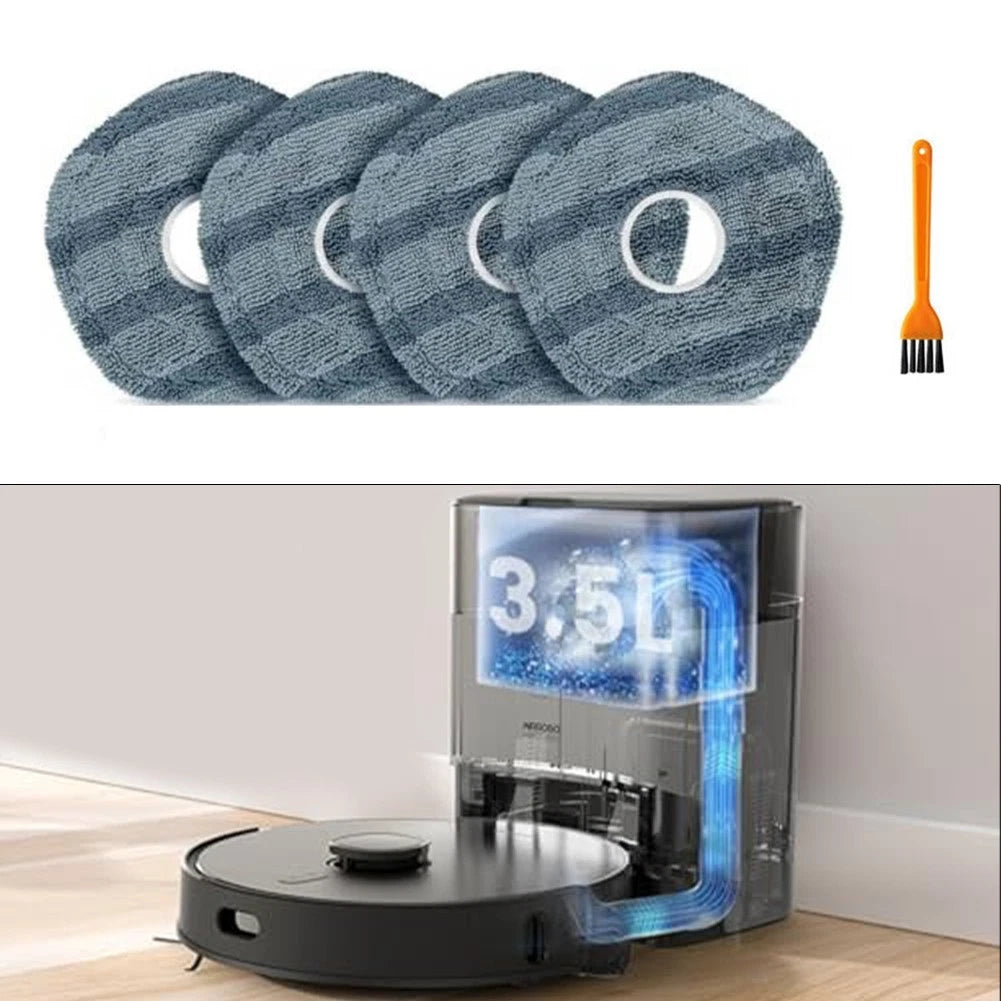 Set of 4 Microfiber Mop Pads for eufy X10 Pro, Omni X9 Pro Vacuums