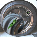 Set of 4 Green Aluminum Tire Valve Stem Caps for Universal Fit (45mm)