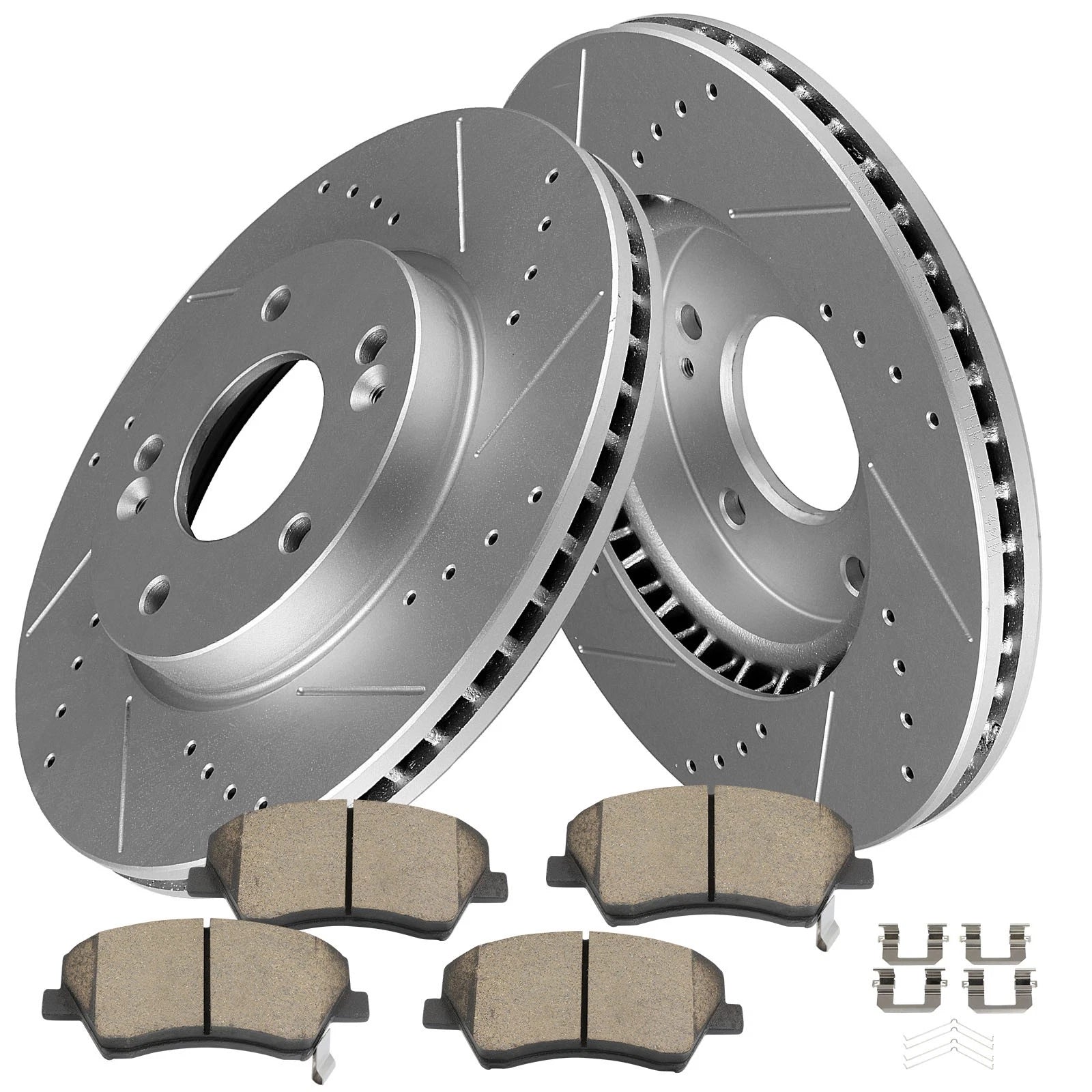 Front Disc Rotors + Ceramic Brake Pads for Hyundai Elantra (2017–2020)