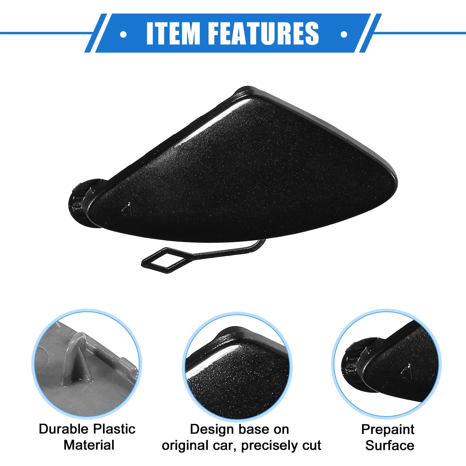 Tow Hook Eye Hole Cover Cap for BMW 3 Series (2012–2015) Black