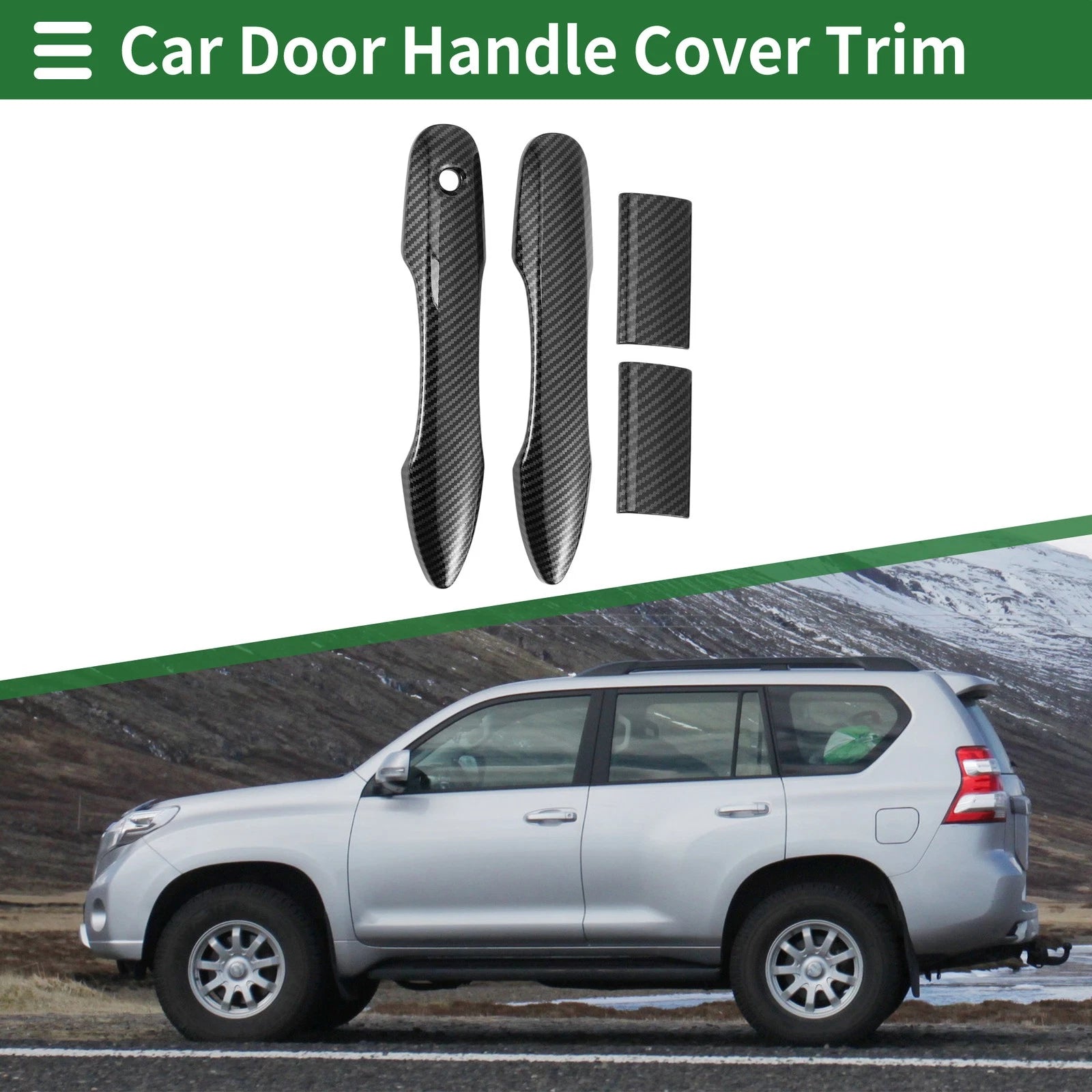 Car Door Handle Cover Trim for Toyota HiAce (2019–2020) Black