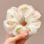 Set of 4 Floral Mesh Hair Ties for (12cm)
