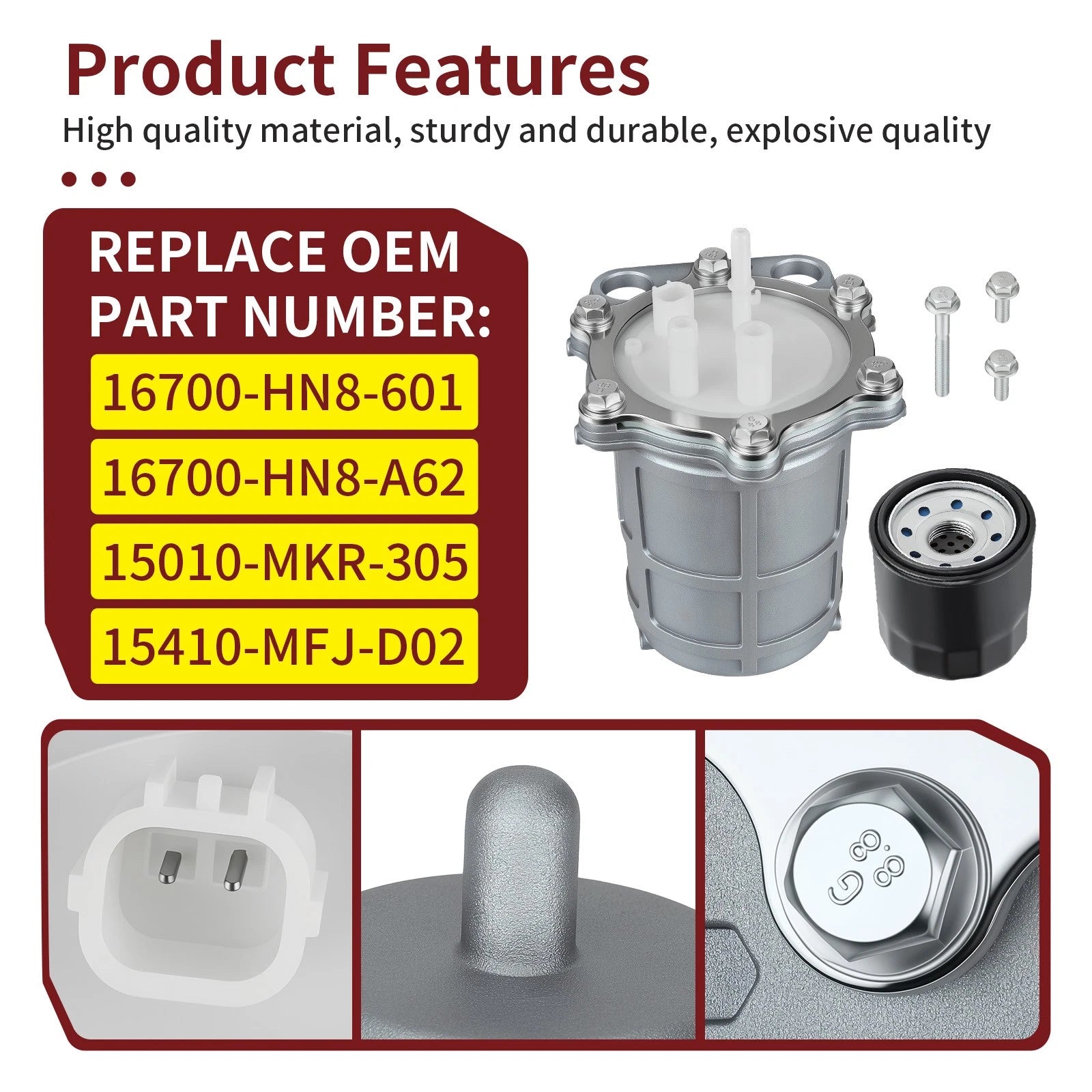 Fuel Pump Assembly Oil Filter for Honda Sabre 1300 VT1300CS VT1300CSA (2010–2014)