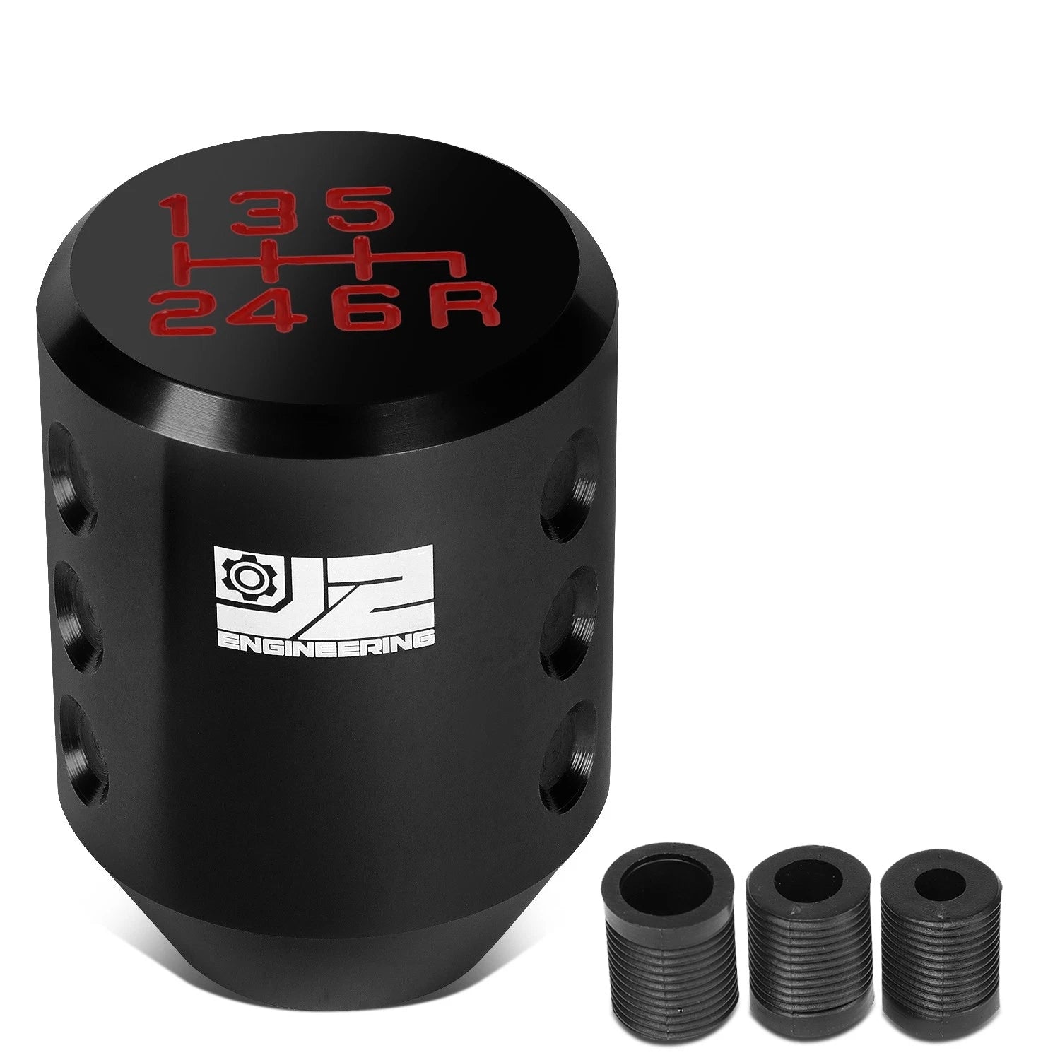 Shift Knob for Universal Applications (J2) - Aluminum Cylindrical Black