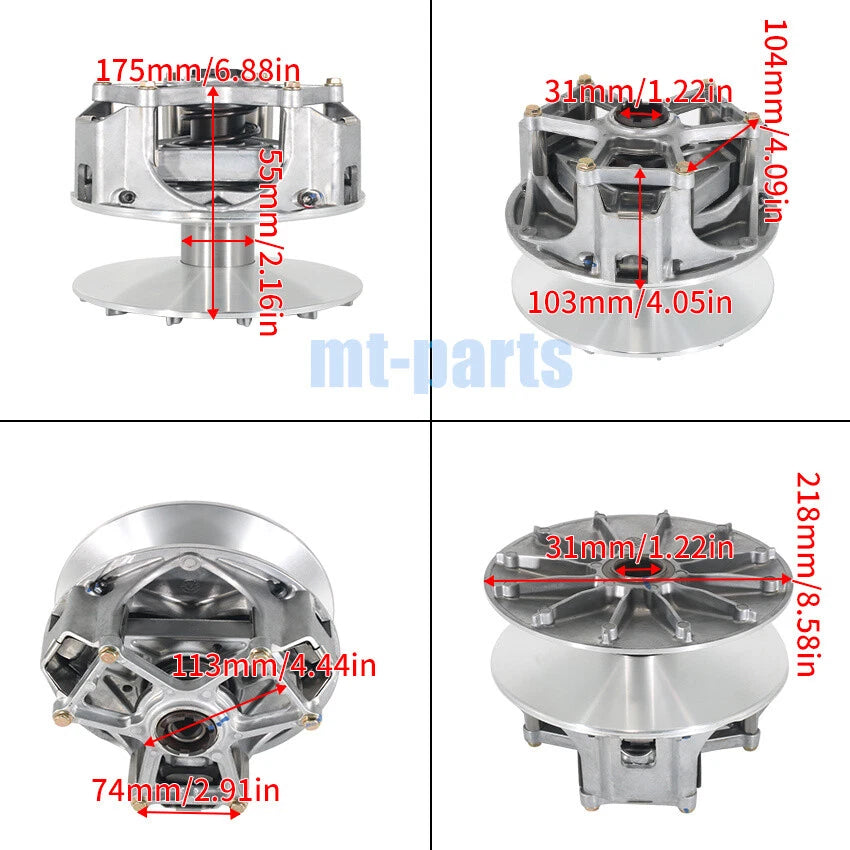 Clutch Variator Pulley Set for Polaris RZR XP Turbo (2016–2017, 2019–2020) 1323327