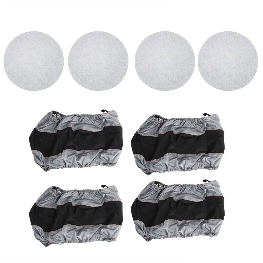 Set of 4 Tyre Bags for Black 420D and 600D with Handheld Dust Cover