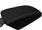 Leather Console Lid Armrest Cover for Ford Focus (2012–2018) Black Beige Stitch