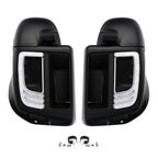 Matte Black Lower Vented Fairings Grill LED Light for Harley Road King (2014–2023)