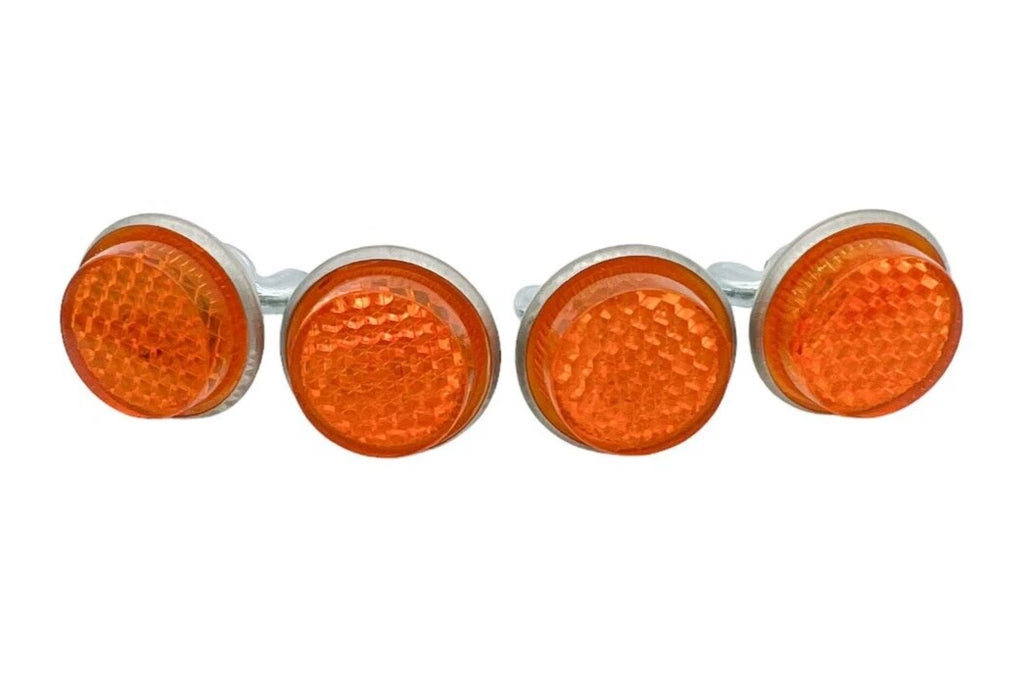 Amber Mini Reflectors Stud Mount for Motorcycle Bicycle Truck Trailer (Qty 4)