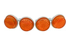Amber Mini Reflectors Stud Mount for Motorcycle Bicycle Truck Trailer (Qty 4)