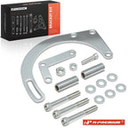 12x Steel Chrome Alternator Bracket Kit for Chevy SBC (Short Water Pump)