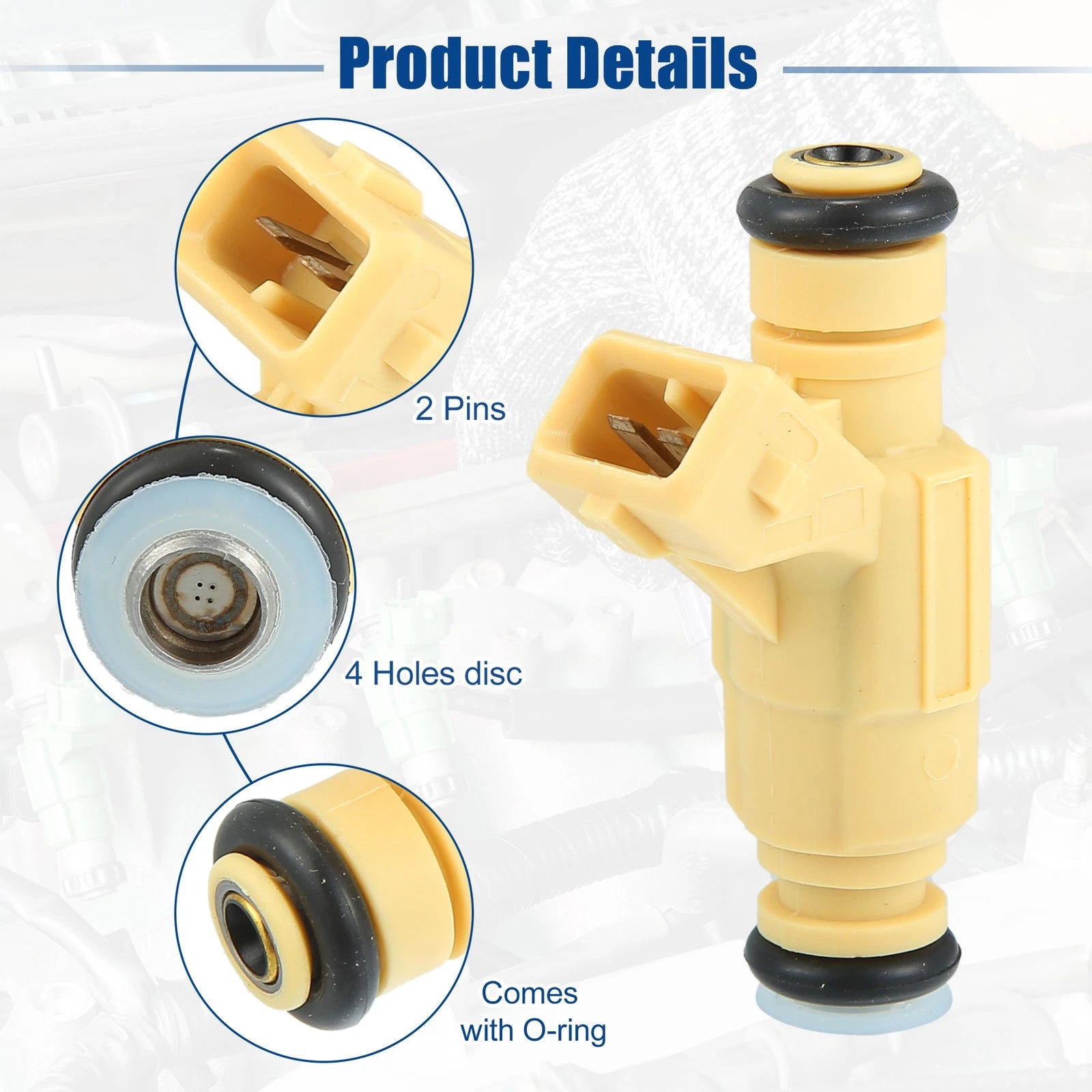 Set of 4 Fuel Injector Nozzles for Ford Escort, Mercury Tracer (1998)