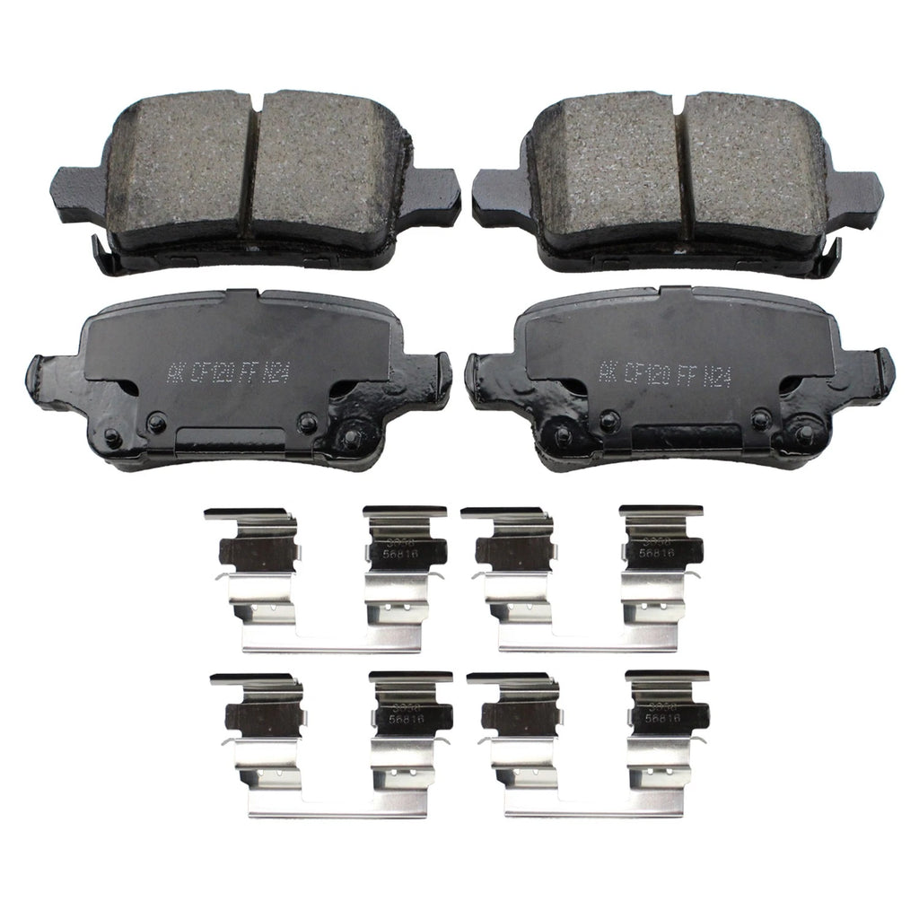 Set of 2 DuraGo Rear Rotors & Akebono ProACT Pads for Bolt EV, Cruze (2017–2023)