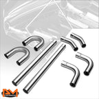 8X 3.5" OD Mild Steel Exhaust Pipes 48" Straight & 45/95 Degree U-Bends