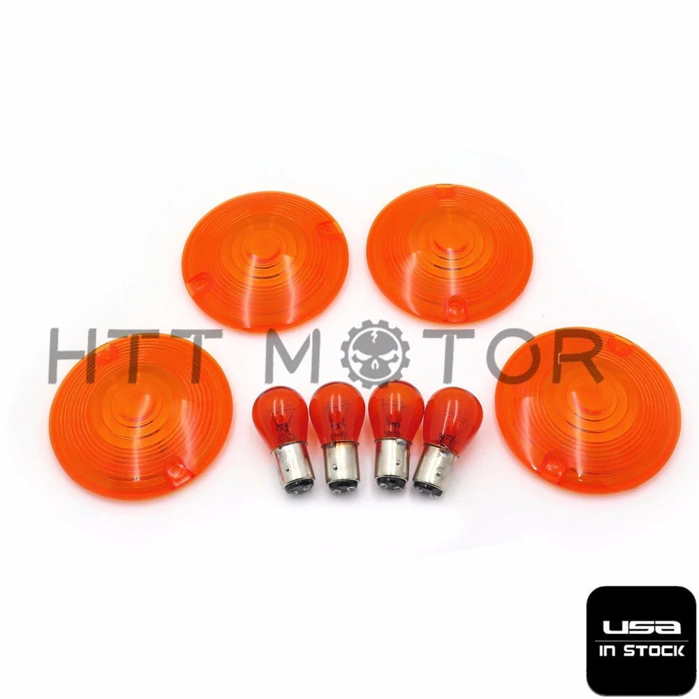 Amber Flat Turn Signal Lens for Harley Electra Glide, Road King (1986–2012)