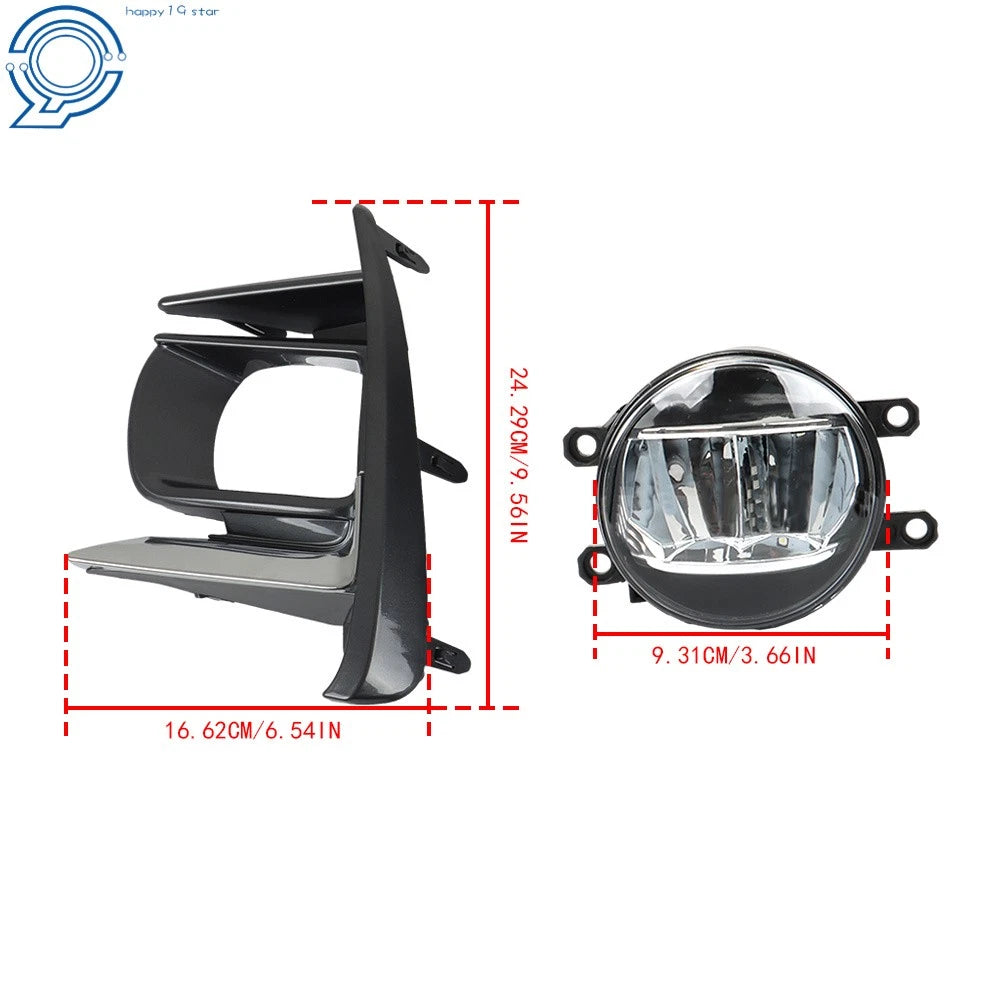 Fog Light Assembly for Toyota Sienna (2018–2020) LED DRL with Switch and Wiring