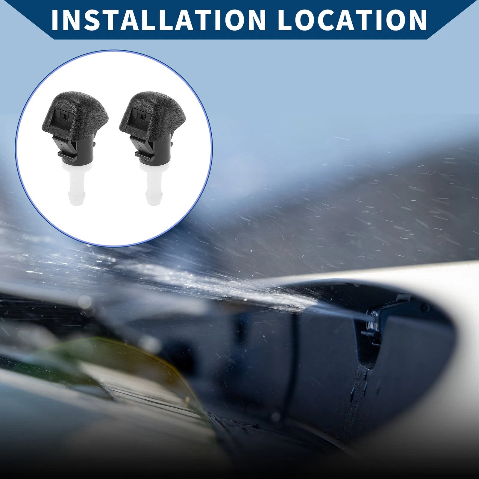 2X Front Windshield Washer Nozzles for Subaru Outback Legacy 