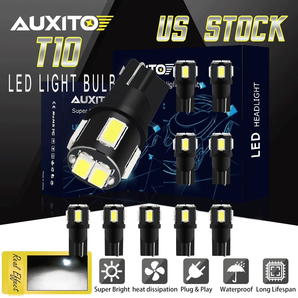 10PCS T10 LED Interior Light Bulbs for Universal Vehicles (YYYY–YYYY)