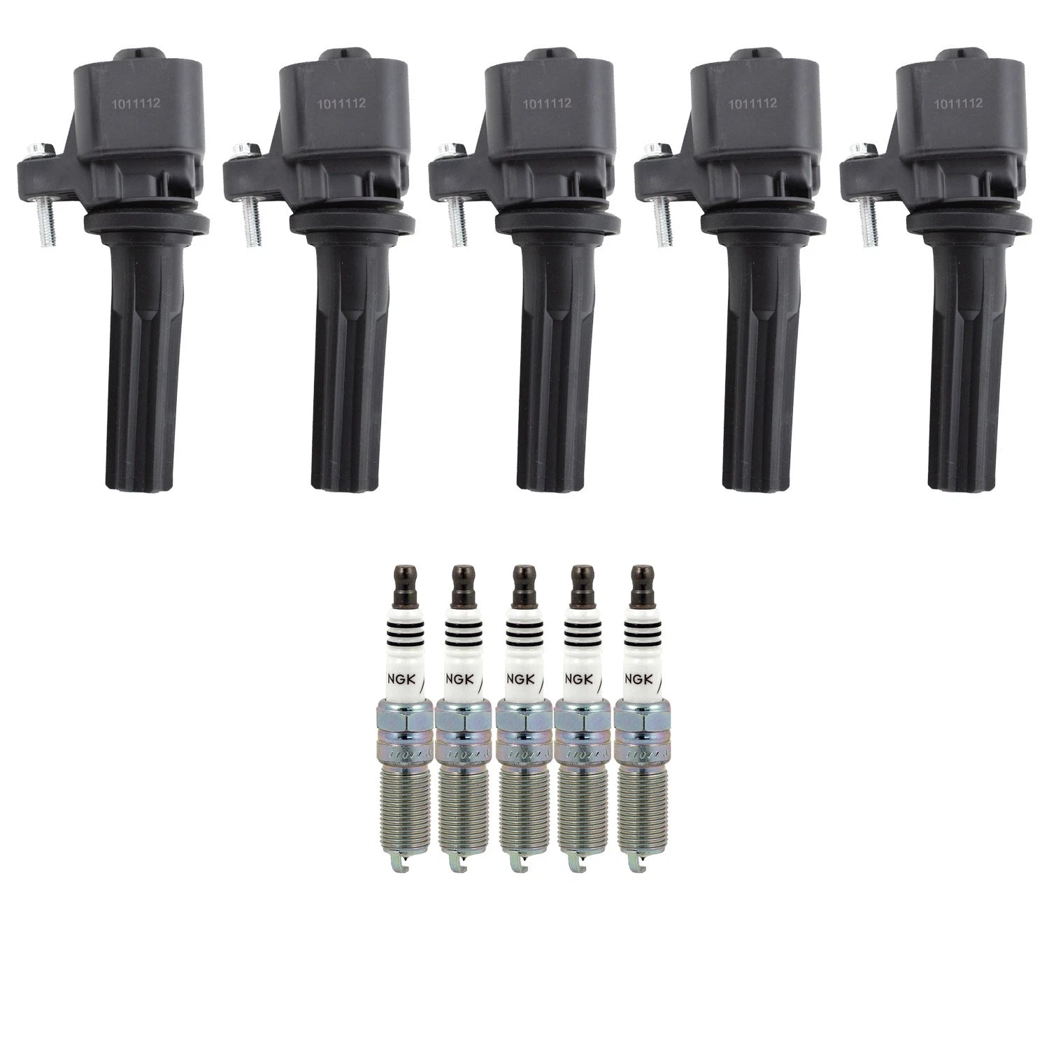 Set of 5 NGK Ignition Coils & Iridium Spark Plugs for Canyon Colorado H3T (2004–2012)