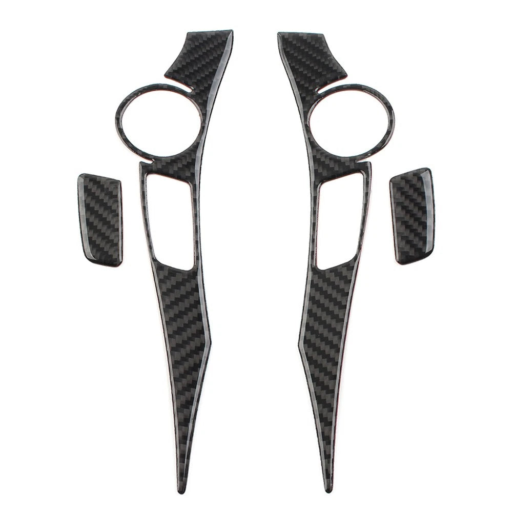Set of 4 Carbon Fiber Steering Wheel Panel Cover Trim for Toyota Prius (2012–2015)
