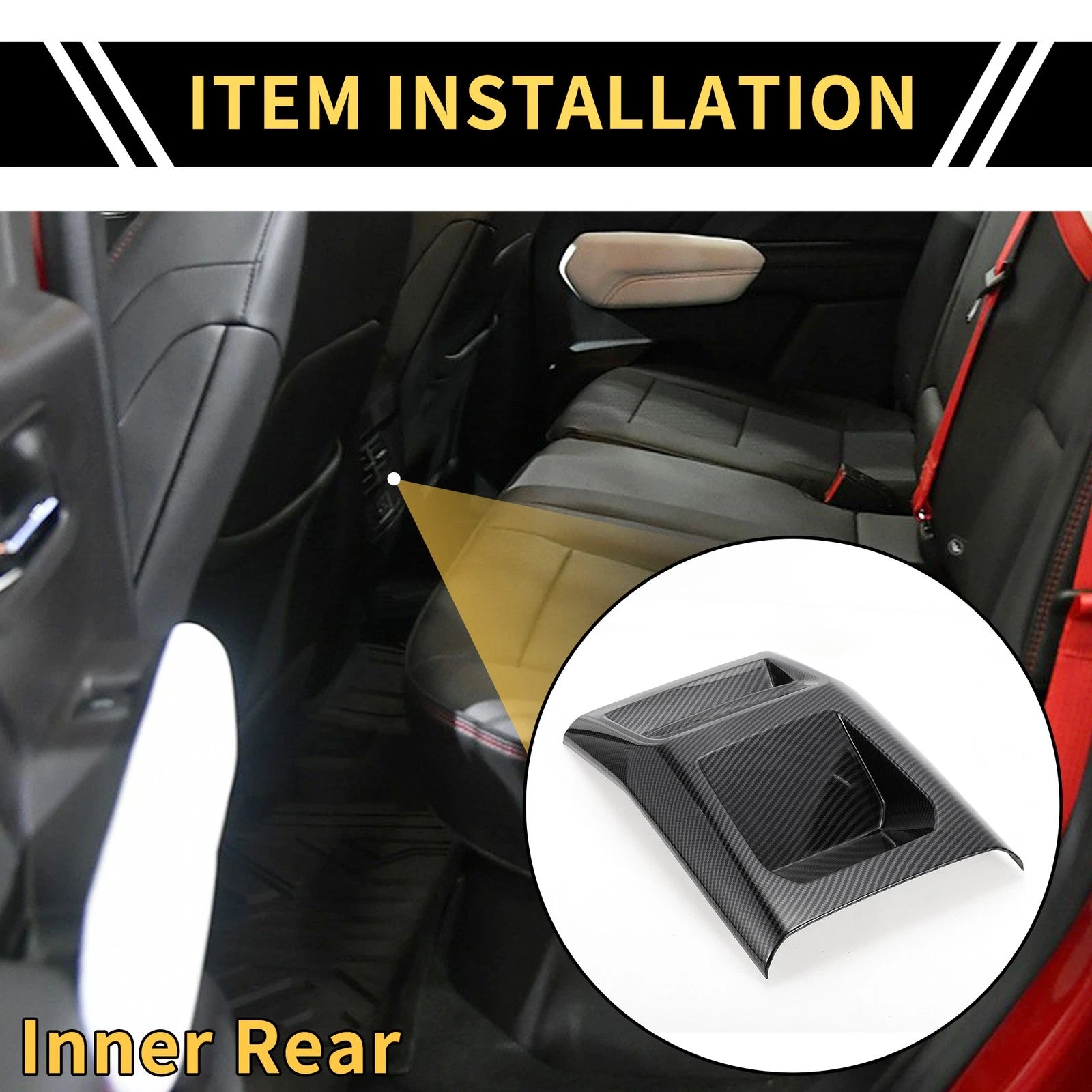 Central Armrest AC Vent Cover Trim for Chevy Colorado (2023–2024) Carbon Fiber