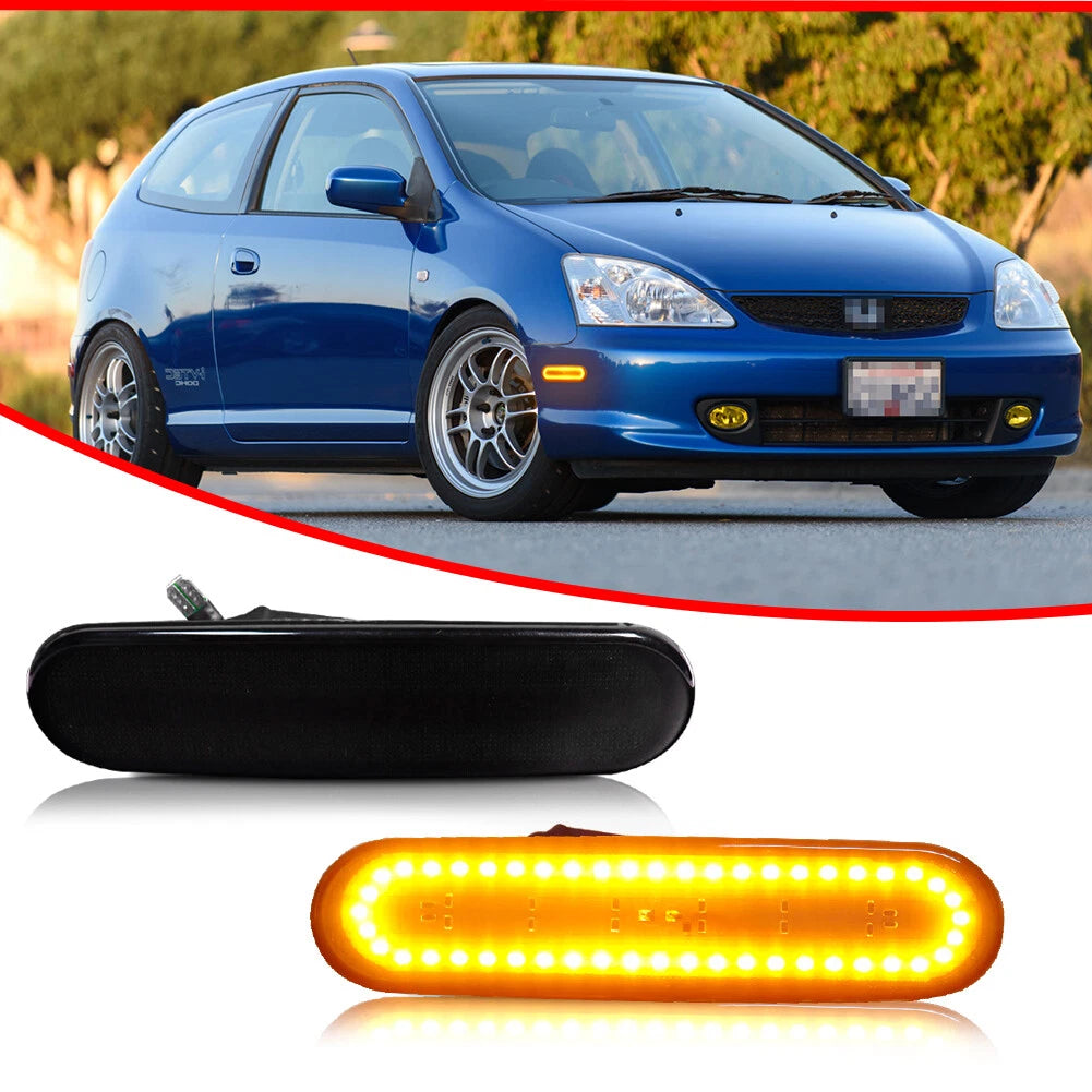 Amber LED Front Side Marker Lights for Honda Civic Si (2002–2005)