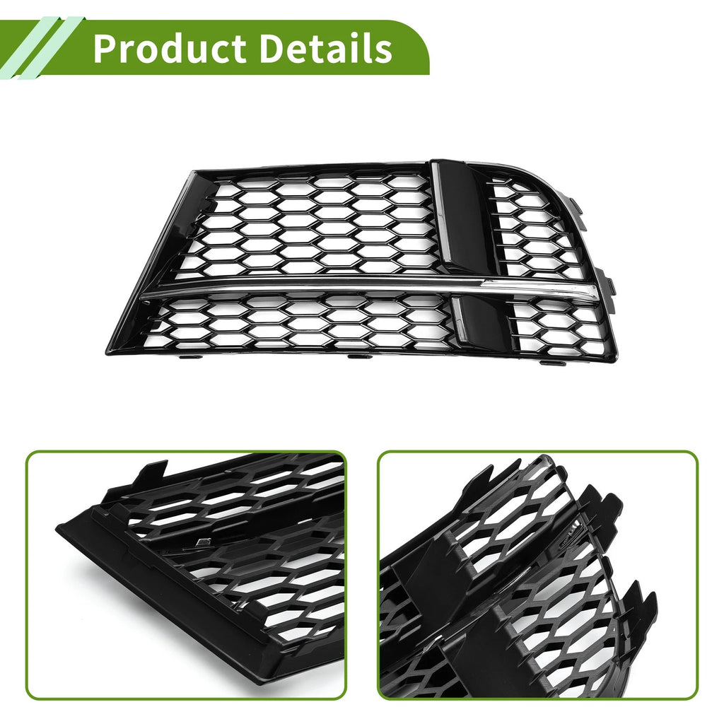 1pc Left Front Fog Light Grill for Audi A3 S3 (2017–2020) No. 8V3807681AE ABS