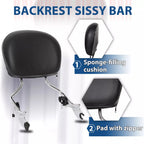 Backrest Sissy Bar & Stealth Rack for Harley Touring Road Street Glide (2009–2026)