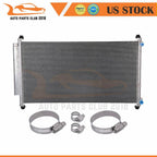 Aluminum AC Condenser for Honda Odyssey (2005–2010) with Oil Hose Clamps