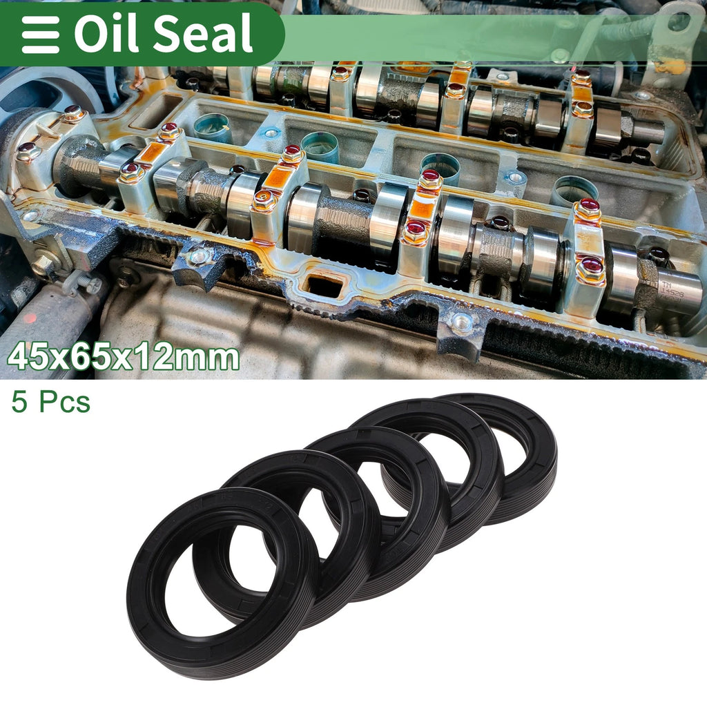 Set of 5 Oil Seals NBR Rubber 45x65x12mm for High Pressure