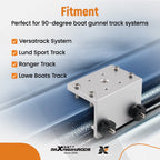90-Degree Track Mount Adapter for Boat Gunnel Track System (Anodized Aluminum)