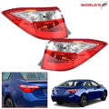 Set of 2 Outer Tail Lights for Toyota Corolla (2014–2016) Red Clear