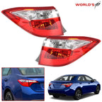 Set of 2 Outer Tail Lights for Toyota Corolla (2014–2016) Red Clear