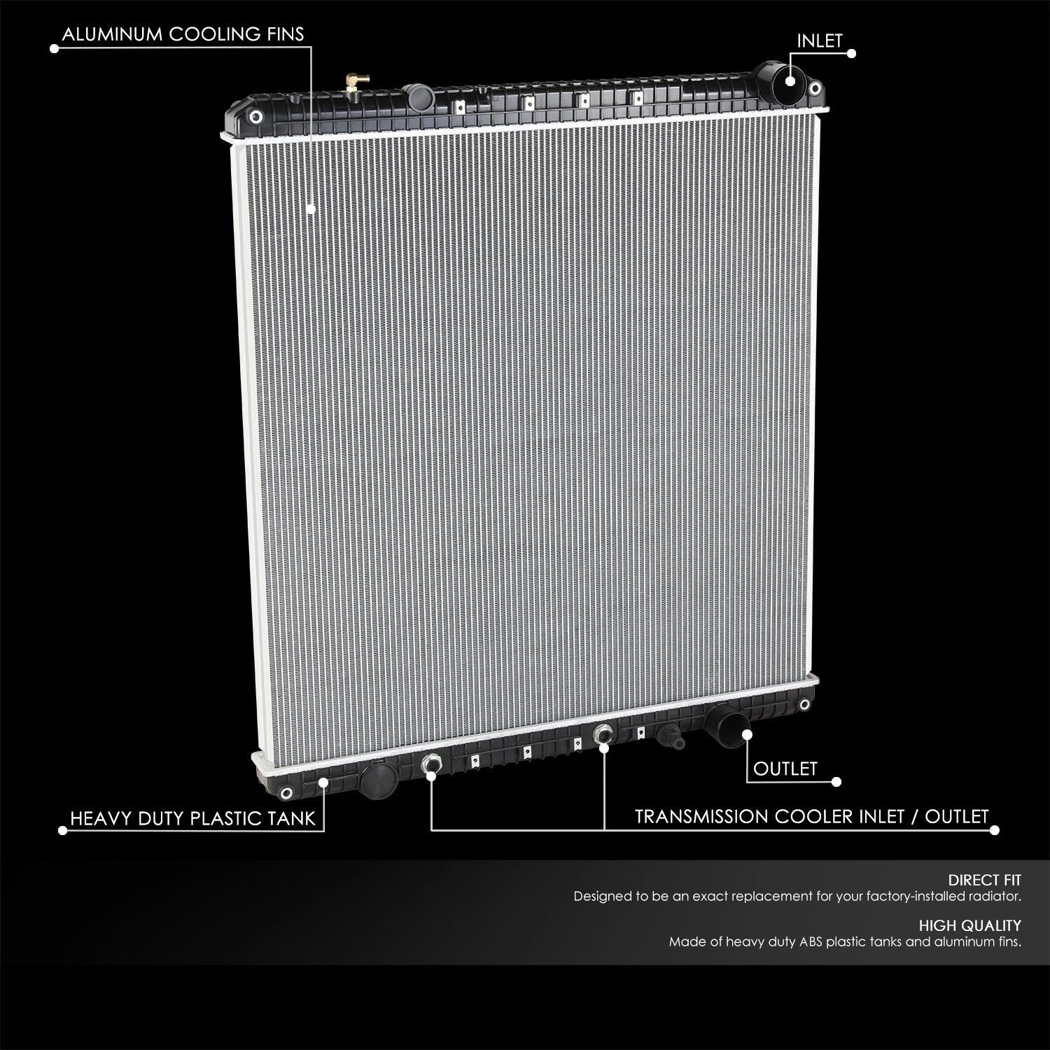 2-Row Aluminum Engine Cooling Radiator for Freightliner Classic/Cascadia (2008–2013)