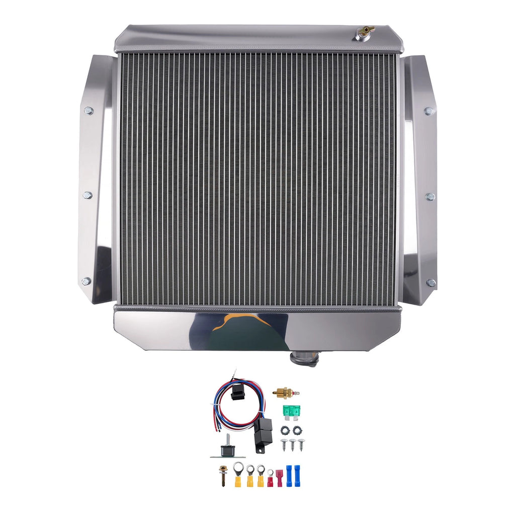 3-Row Aluminum Engine Radiator for Chevrolet 3100 (1955–1959) w/ Shroud Fan Kit