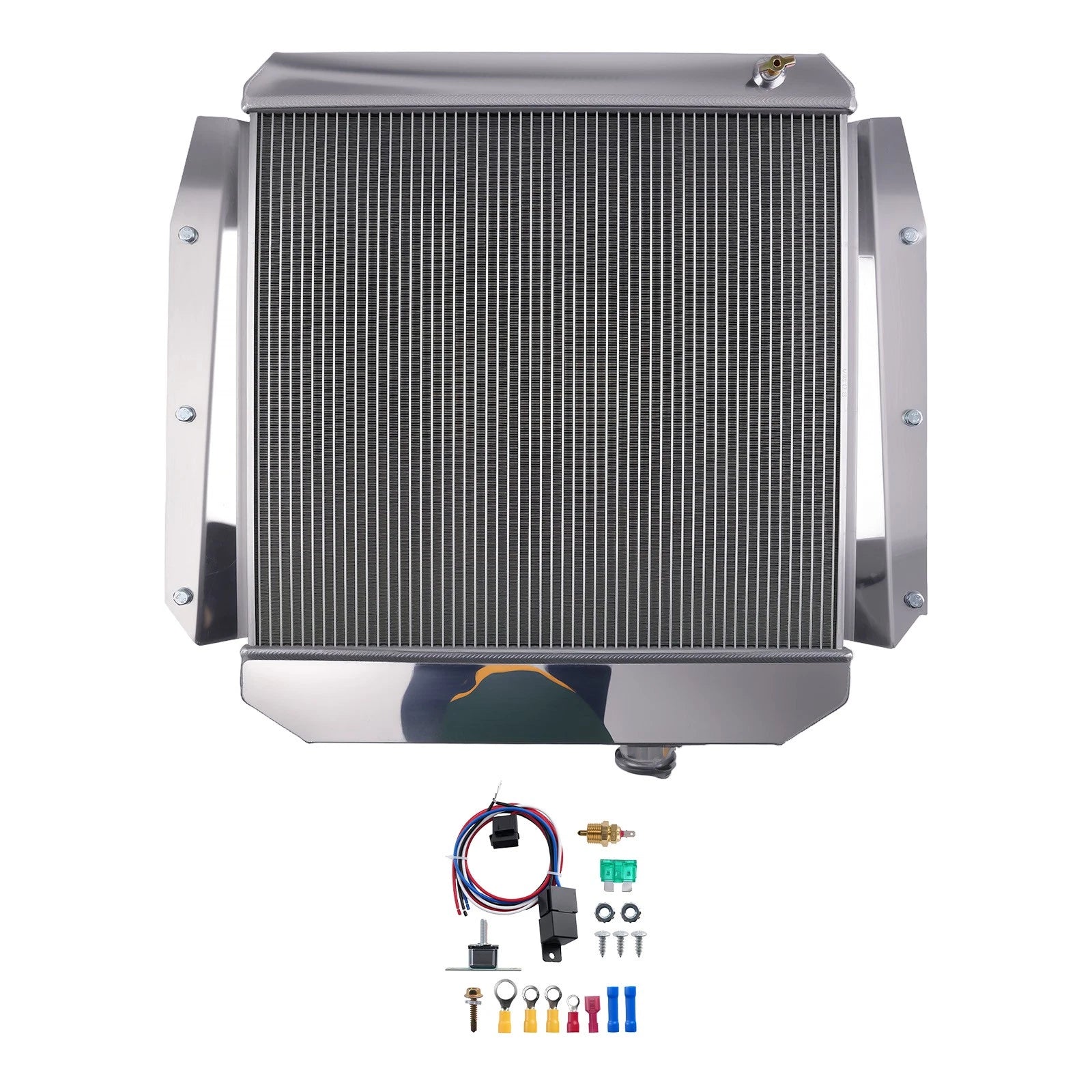 3-Row Aluminum Engine Radiator for Chevrolet 3100 (1955–1959) w/ Shroud Fan Kit