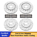 Slotted Rotors Brake Pads Kit for Ford Explorer Flex Lincoln MKS MKT (2009–2019)