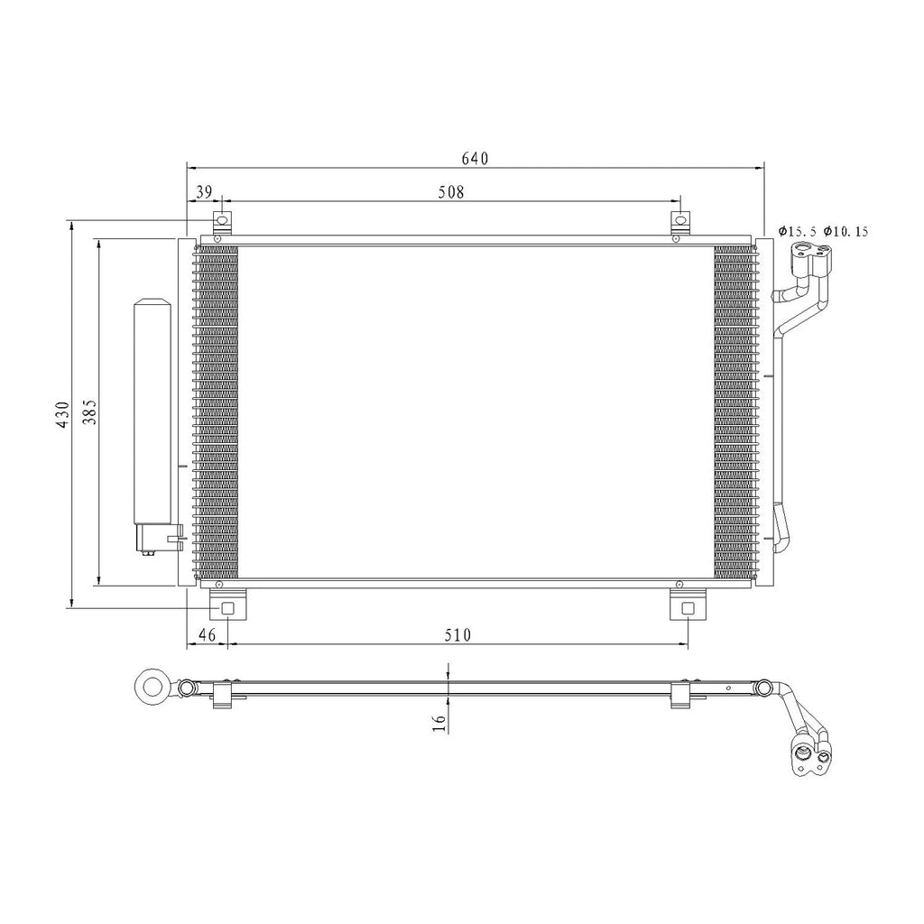 Replacement A/C Condenser Repair Part For 2011-2013 Mazda Mazda 6