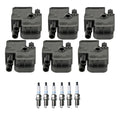 Set of 6 Ignition Coils & Spark Plugs for Acura CL MDX, Audi A6, Dodge Dakota V6